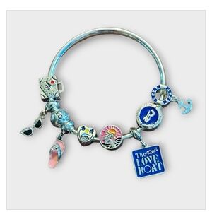 NWT Princess Cruises Love Boat Silver Charm Bracelet ~9 Charms